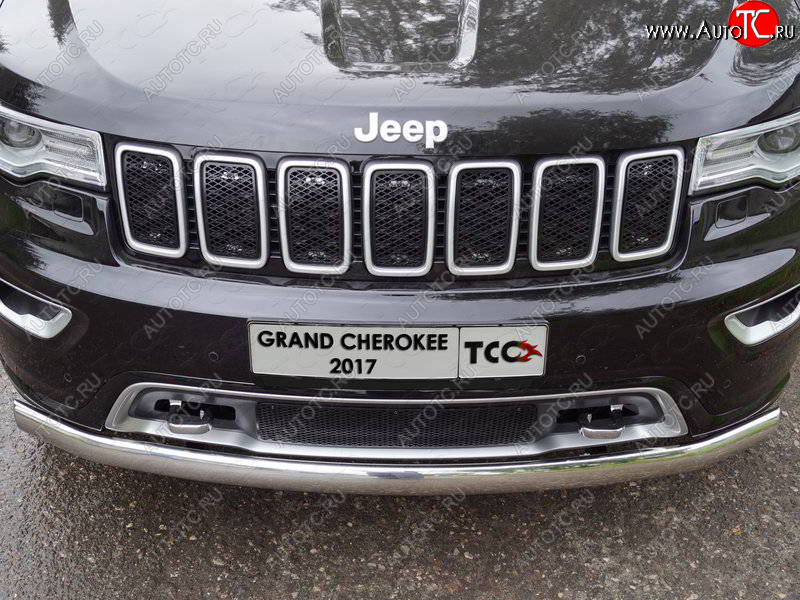 3 399 р. Декоративная вставка решетки радиатора ТСС Тюнинг  Jeep Grand Cherokee  WK2 (2017-2022) 2-ой рестайлинг (лист AL)  с доставкой в г. Тольятти