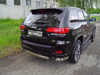 Защита задняя (уголки овальные, нержавейка 75х42 мм) ТСС Тюнинг Jeep Grand Cherokee WK2 2-ой рестайлинг (2017-2022) ()