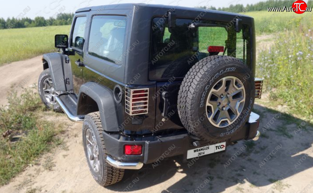 11 749 р. Защита заднего бампера (V-3.6, 5 дверей, уголки, d60,3 мм) TCC Jeep Wrangler JK 3 дв. дорестайлинг (2006-2010)  с доставкой в г. Тольятти