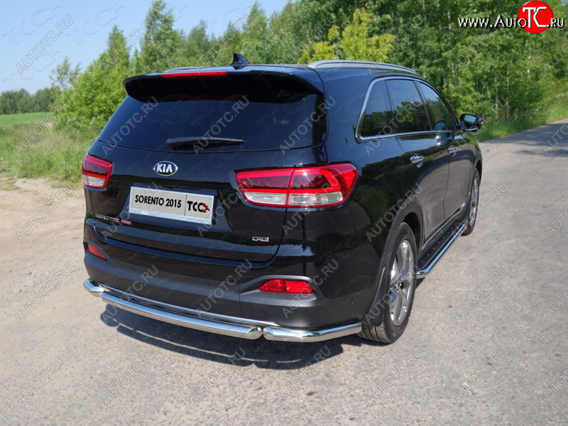 17 649 р. Защита заднего бампера (уголки, d60,3 мм) TCC KIA Sorento UM/Prime рестайлинг (2018-2020)  с доставкой в г. Тольятти