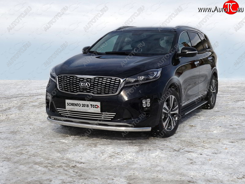 18 699 р. Защита переднего бампера нижняя d60,3 мм ТСС Тюнинг  KIA Sorento  UM/Prime (2018-2020) рестайлинг (нержавейка)  с доставкой в г. Тольятти