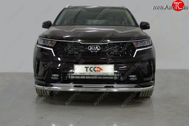 21 599 р. Защита переднего бампера нижняя d60,3 мм ТСС Тюнинг KIA Sorento MQ4 (2020-2022) (нержавейка)  с доставкой в г. Тольятти