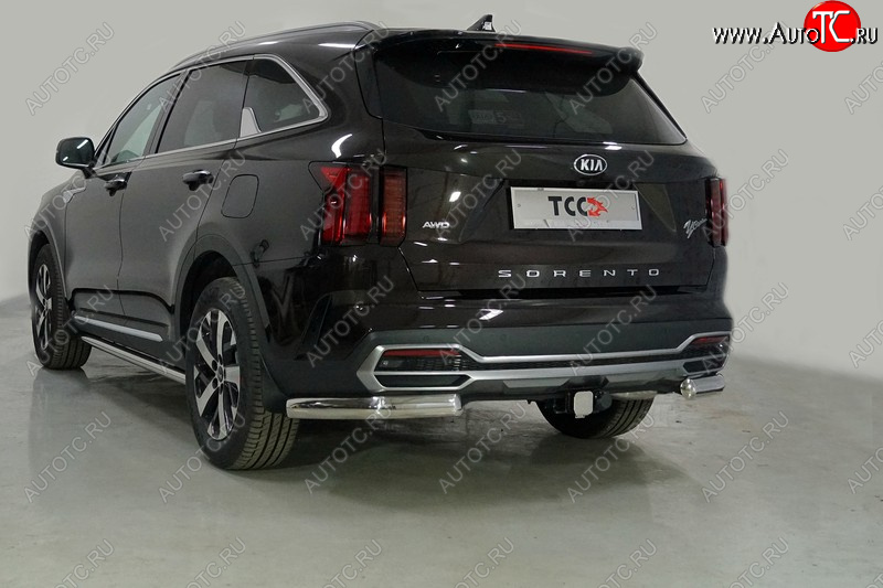 24 999 р. Защита задняя (уголки овальные, 75х42 мм) ТСС Тюнинг  KIA Sorento  MQ4 (2020-2022) (уголки овальные)  с доставкой в г. Тольятти