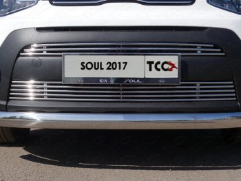 Декоративная вставка переднего бампера ТСС Тюнинг KIA Soul PS рестайлинг (2017-2019) ()