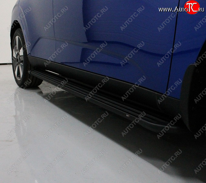 21 999 р. Пороги алюминиевые Slim Line ТСС Тюнинг  KIA Soul  SK3 (2018-2022) (Black)  с доставкой в г. Тольятти