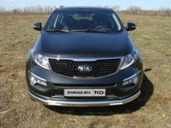 Декоративная вставка переднего бампера ТСС Тюнинг KIA (КИА) Sportage (Спортаж)  3 SL (2014-2016) 3 SL рестайлинг ()