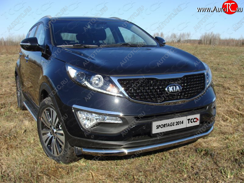 18 699 р. Защита переднего бампера нижняя d60,3 мм ТСС Тюнинг  KIA Sportage  3 SL (2014-2016) рестайлинг (нержавейка)  с доставкой в г. Тольятти