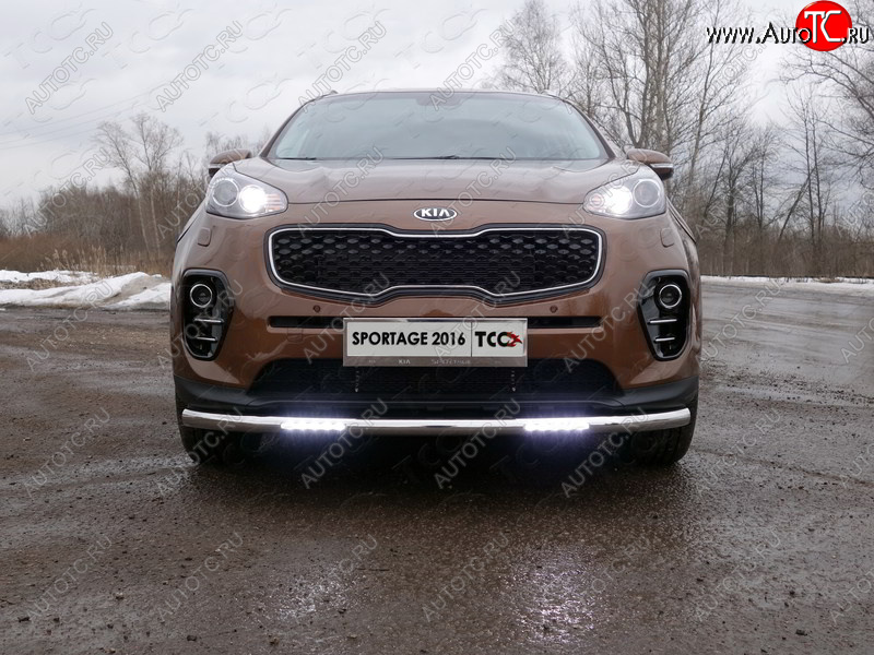 38 949 р. Защита переднего бампера нижняя с ДХО 60,3 мм ТСС Тюнинг  KIA Sportage  4 QL (2016-2018) дорестайлинг (нержавейка)  с доставкой в г. Тольятти