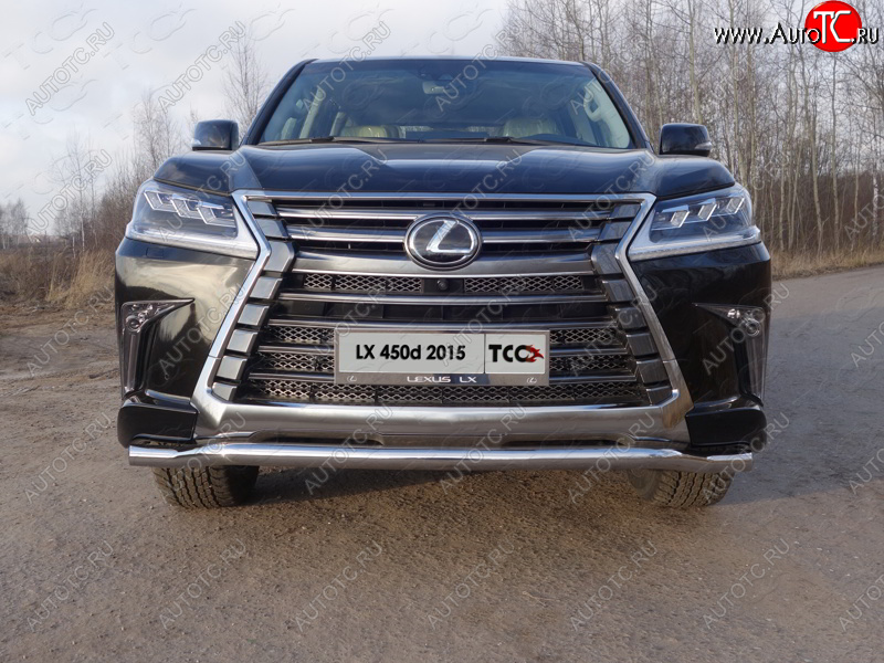 26 499 р. Защита переднего бампера нижняя d60,3 мм ТСС Тюнинг  Lexus LX450d  J200 - LX570  J200 (нержавейка)  с доставкой в г. Тольятти