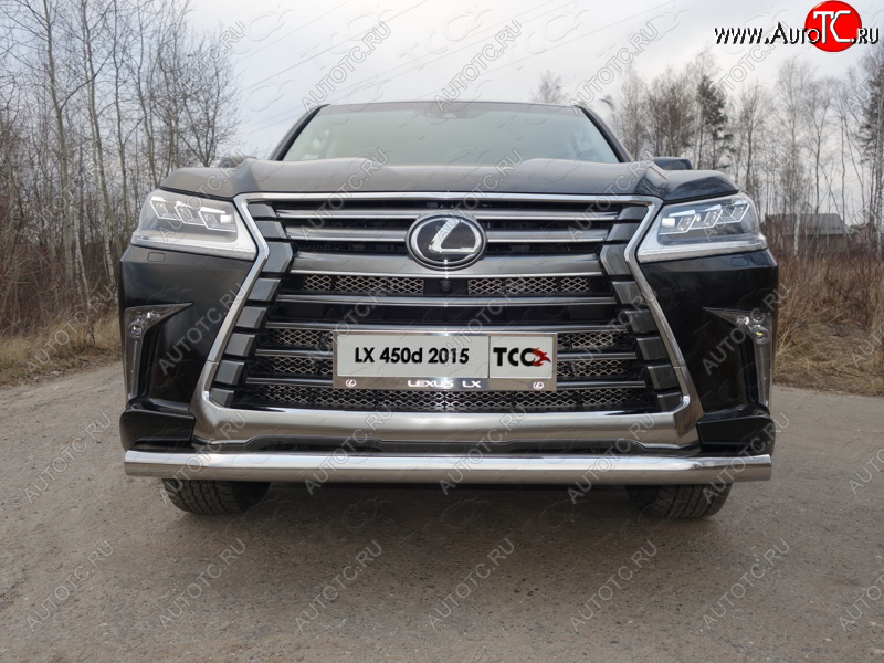 27 999 р. Защита переднего бампера нижняя 76,1 мм ТСС Тюнинг  Lexus LX450d  J200 - LX570  J200 (нержавейка)  с доставкой в г. Тольятти