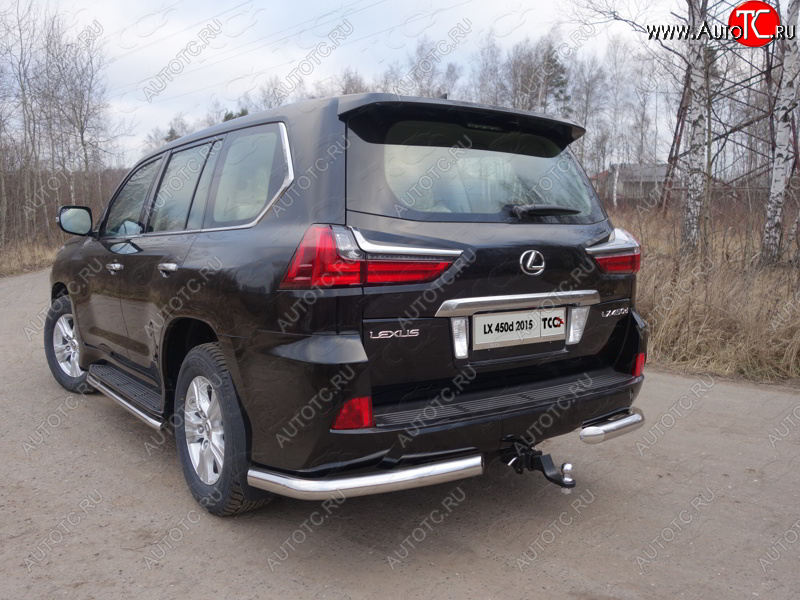 22 999 р. Защита задняя (уголки, нержавейка 76,1 мм) ТСС Тюнинг  Lexus LX450d  J200 - LX570  J200  с доставкой в г. Тольятти