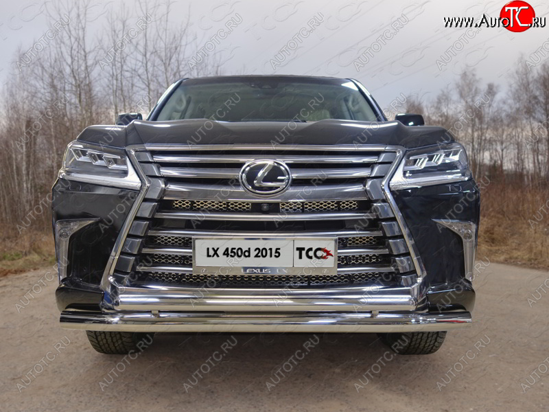 36 999 р. Защита передняя нижняя двойная 76,1*50,8 мм кроме F-Sport Тюнинг Lexus LX450d J200 2-ой рестайлинг (2015-2022) (нержавейка)  с доставкой в г. Тольятти