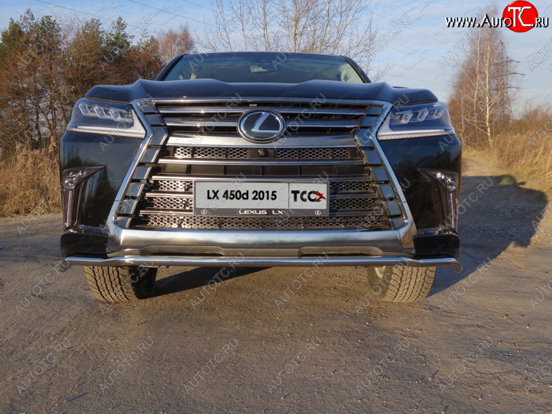 24 949 р. Защита переднего бампера нижняя d42,4 мм ТСС Тюнинг Lexus LX450d J200 2-ой рестайлинг (2015-2022) (нержавейка)  с доставкой в г. Тольятти