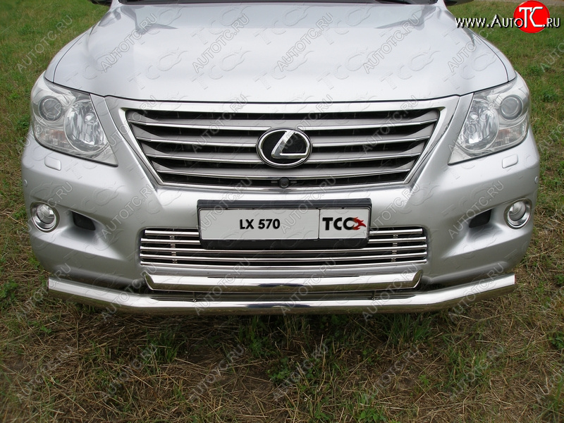 30 899 р. Защита переднего бампера нижняя d76,1*60,3 мм ТСС Тюнинг Lexus LX570 J200 дорестайлинг (2007-2012) (нержавейка)  с доставкой в г. Тольятти