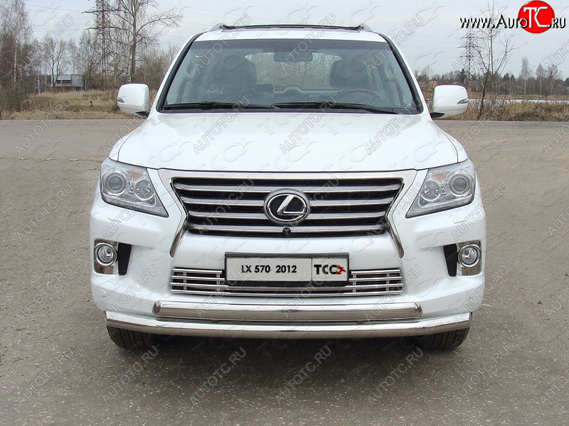 36 299 р. Защита передняя нижняя двойная 76,1*75 мм кроме F-Sport Тюнинг Lexus LX570 J200 1-ый рестайлинг (2012-2015) (нержавейка)  с доставкой в г. Тольятти