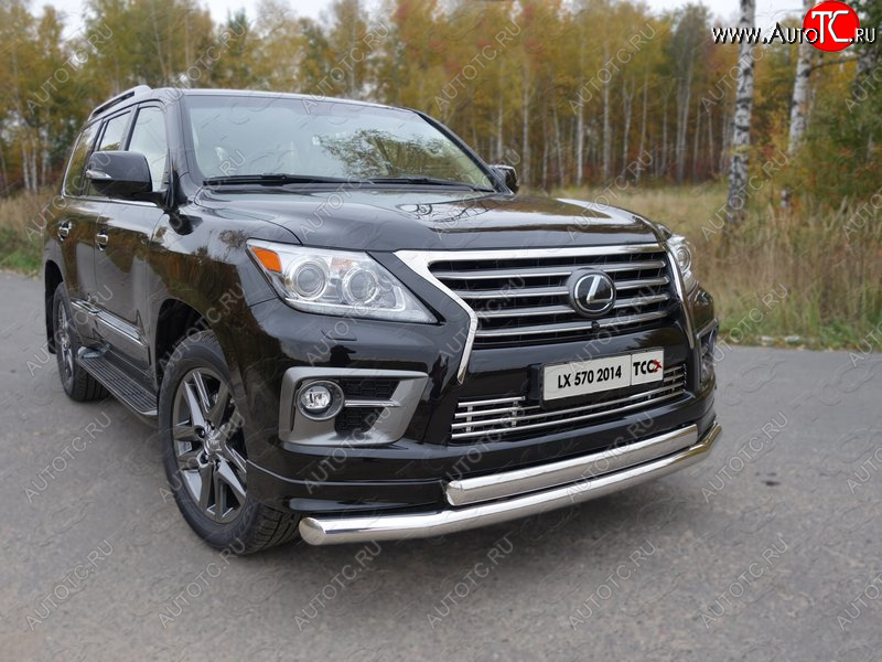 36 299 р. Защита передняя нижняя двойная 76,1*75 мм Sport Тюнинг Lexus LX570 J200 1-ый рестайлинг (2012-2015) (нержавейка)  с доставкой в г. Тольятти