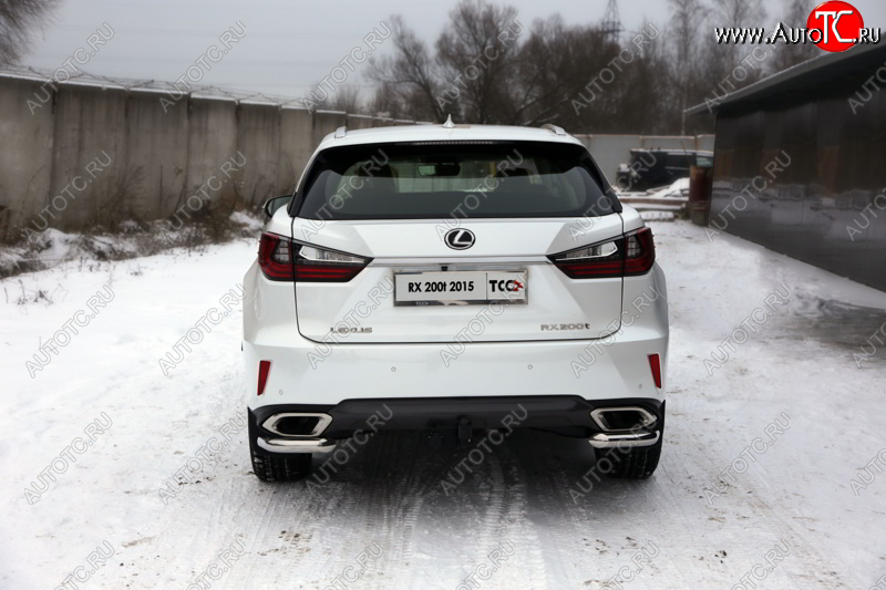 18 999 р. Защита заднего бампера (кроме F-Sport, уголки, d60,3 мм) TCC Lexus RX350 AL20 дорестайлинг (2015-2019)  с доставкой в г. Тольятти