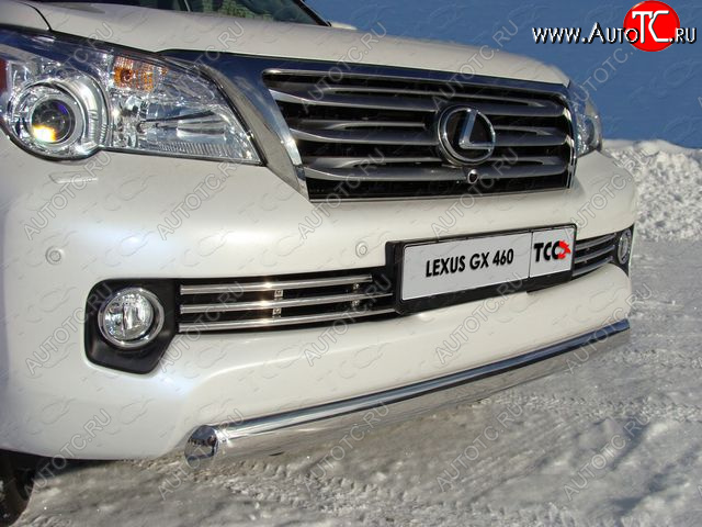 24 999 р.  Защита переднего бампера нижняя 75*42 мм ТСС Тюнинг  Lexus GX460  J150 (2009-2013) дорестайлинг (нержавейка)  с доставкой в г. Тольятти