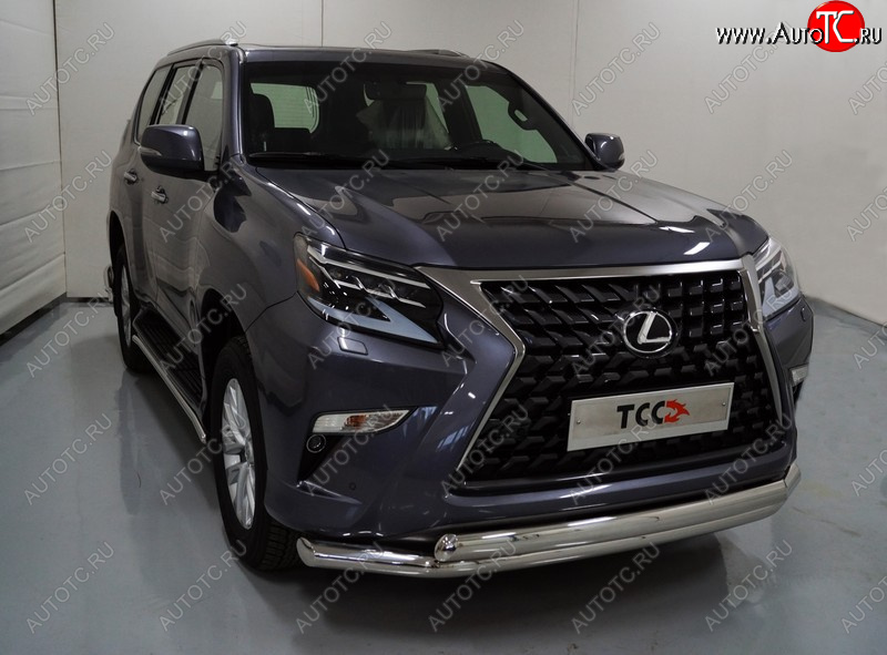 38 949 р. Защита передняя нижняя двойная 76,1*75 мм Тюнинг  Lexus GX460  J150 (2019-2022) 2-ой рестайлинг (нержавейка)  с доставкой в г. Тольятти