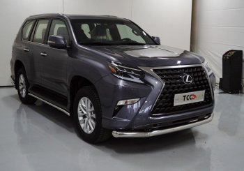 Защита переднего бампера нижняя 76,1 мм ТСС тюнинг Lexus (Лексус) GX460 (джи)  J150 (2019-2022) J150 2-ой рестайлинг  (нержавейка)