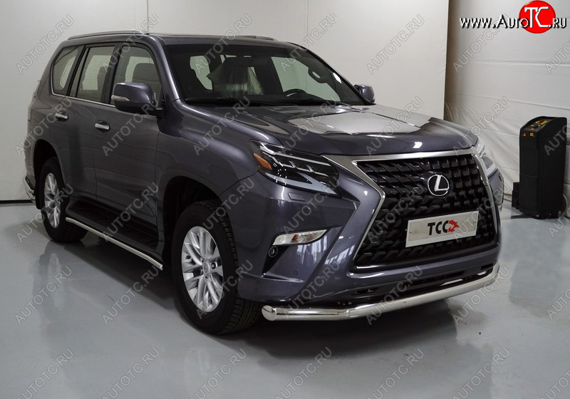 32 749 р. Защита переднего бампера нижняя 76,1 мм ТСС тюнинг  Lexus GX460  J150 (2019-2022) 2-ой рестайлинг (нержавейка)  с доставкой в г. Тольятти