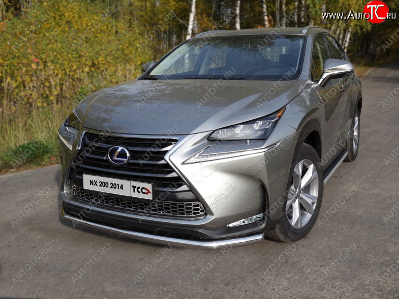 21 799 р. Защита переднего бампера нижняя d60,3 мм, кроме F-Sport ТСС Тюнинг  Lexus NX200  Z10 (2014-2017) дорестайлинг (нержавейка)  с доставкой в г. Тольятти