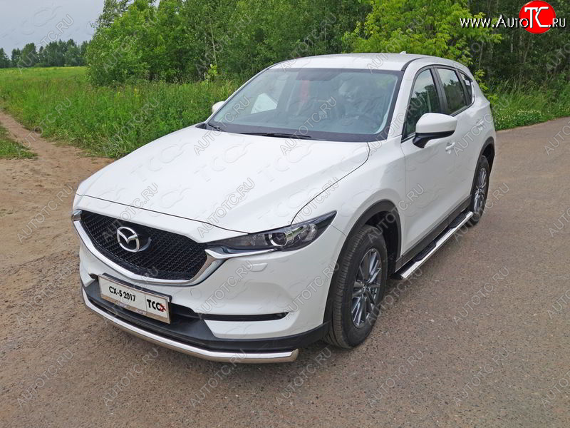 18 699 р. Защита переднего бампера нижняя d60,3 мм ТСС Тюнинг Mazda CX-5 KF (2016-2024) (нержавейка)  с доставкой в г. Тольятти