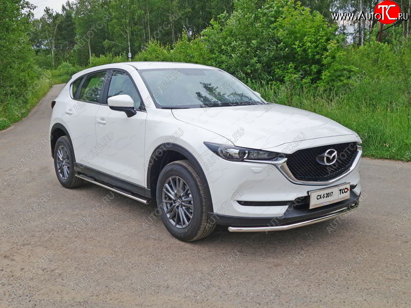 15 549 р. Защита переднего бампера нижняя d42,4 мм ТСС Тюнинг Mazda CX-5 KF (2016-2024) (нержавейка)  с доставкой в г. Тольятти