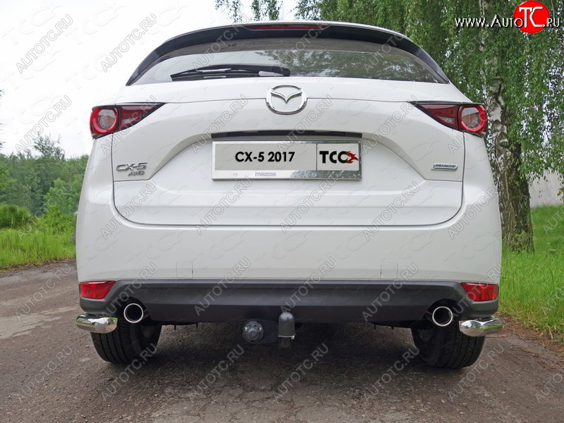 8 799 р. Защита заднего бампера (уголки, d60,3 мм) TCC Mazda CX-5 KF (2016-2025)  с доставкой в г. Тольятти