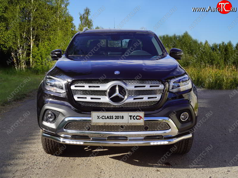 33 999 р. Защита переднего бампера нижняя с ДХО 60,3 мм ТСС Тюнинг Mercedes-Benz X class W470 (2017-2020) (нержавейка)  с доставкой в г. Тольятти