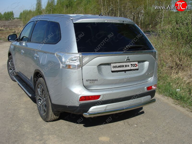 16 899 р. Защита задняя (центральная нержавейка 60,3 мм) ТСС Тюнинг  Mitsubishi Outlander  GF (2014-2016) 1-ый рестайлинг  с доставкой в г. Тольятти