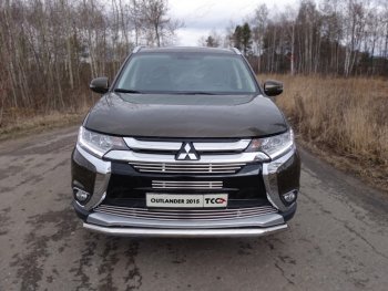 Защита передняя нижняя короткая 60,3 мм ТСС Тюнинг Mitsubishi (Митсубиси) Outlander (Аутлэндэр)  GF (2015-2018) GF 2-ой рестайлинг  (нержавейка)