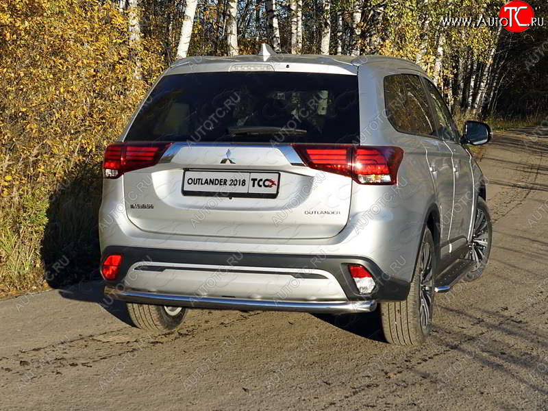 20 599 р. Защита задняя (нержавейка 60,3 мм) ТСС Тюнинг Mitsubishi Outlander GF 3-ий рестайлинг (2018-2022)  с доставкой в г. Тольятти