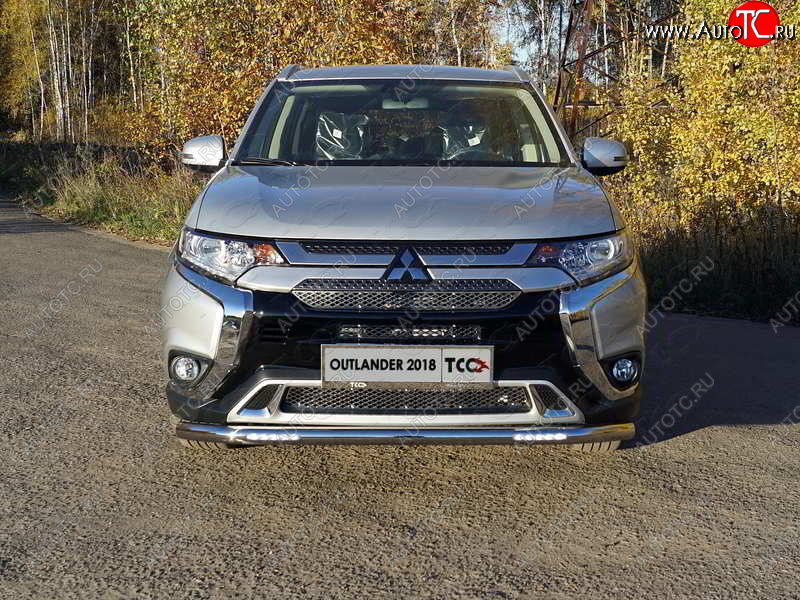 33 999 р. Защита переднего бампера нижняя с ДХО 60,3 мм ТСС Тюнинг Mitsubishi Outlander GF 3-ий рестайлинг (2018-2022) (нержавейка)  с доставкой в г. Тольятти