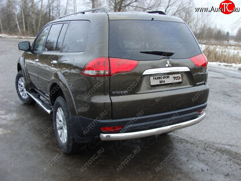 23 599 р. Защита задняя (центральная овальная 75х42 мм) ТСС Тюнинг  Mitsubishi Pajero Sport  PB (2013-2017) рестайлинг  с доставкой в г. Тольятти