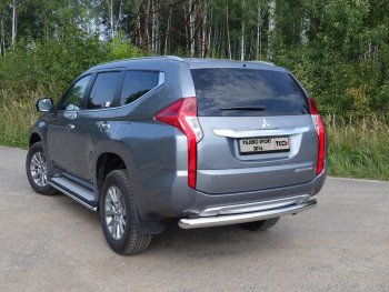 17 649 р. Защита задняя (нержавейка 76,1 мм) ТСС Тюнинг  Mitsubishi Pajero Sport  QE (2015-2021) дорестайлинг  с доставкой в г. Тольятти. Увеличить фотографию 1