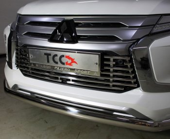 9 999 р. Декоративная вставка переднего бампера ТСС Тюнинг  Mitsubishi Pajero Sport  QF (2019-2022) рестайлинг (d 16 мм)  с доставкой в г. Тольятти. Увеличить фотографию 1