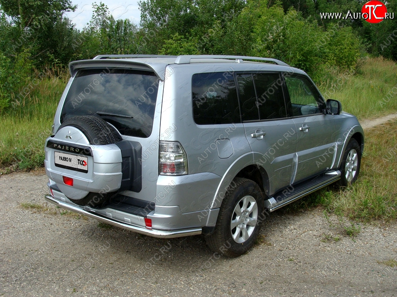 22 999 р. Защита задняя (центральная нержавейка 60,3 мм) ТСС Тюнинг  Mitsubishi Pajero  4 V80 (2011-2014) 3 дв. 1-ый рестайлинг  с доставкой в г. Тольятти