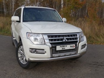 Декоративная вставка переднего бампера ТСС Тюнинг Mitsubishi Pajero 4 V90 2-ой рестайлинг (2014-2020) ()