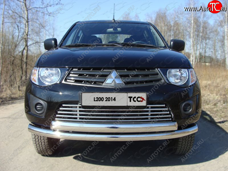 8 799 р. Декоративная вставка переднего бампера ТСС Тюнинг  Mitsubishi L200  4 (2013-2016)  рестайлинг (d 16 мм)  с доставкой в г. Тольятти