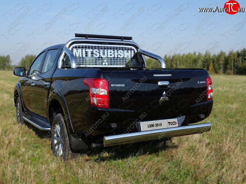 18 999 р. Защита задняя (центральная 120х60 мм) ТСС Тюнинг  Mitsubishi L200  5 KK,KL (2015-2019) дорестайлинг (центральная)  с доставкой в г. Тольятти