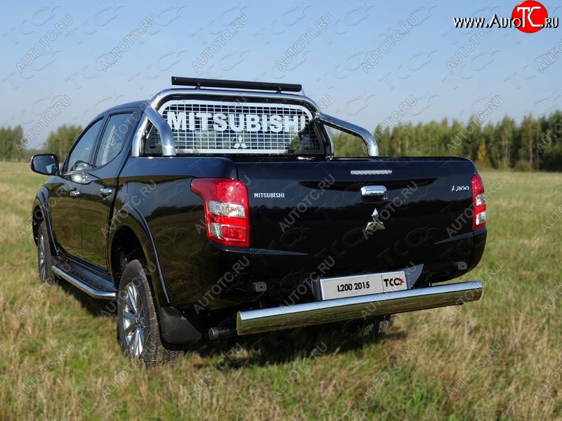 18 999 р. Защита задняя (центральная 120х60 мм) ТСС Тюнинг Mitsubishi L200 5 KK,KL рестайлинг (2018-2022) (центральная)  с доставкой в г. Тольятти