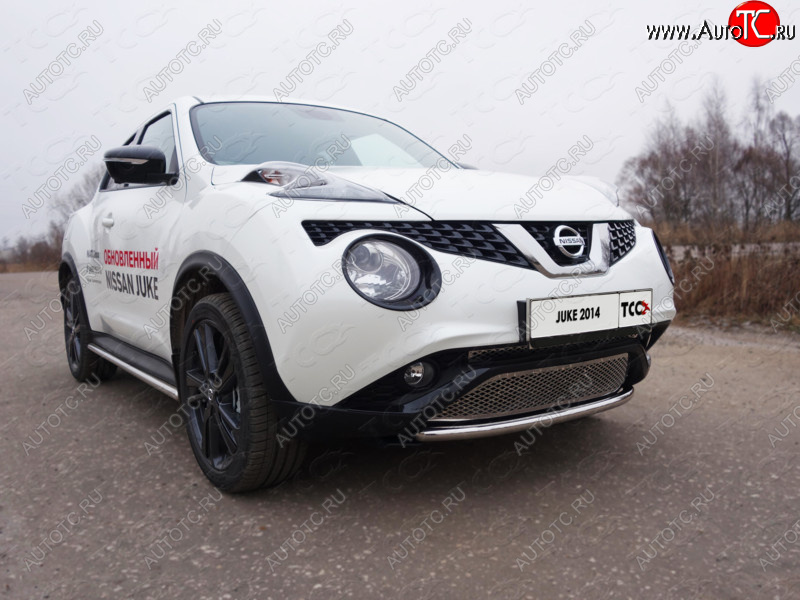 7 699 р. Защита переднего бампера нижняя d42,4 мм ТСС Тюнинг Nissan Juke 1 YF15 рестайлинг (2014-2020) (нержавейка)  с доставкой в г. Тольятти