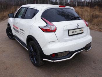 Защита заднего бампера d 42,4 мм ТСС Тюнинг Nissan Juke 1 YF15 рестайлинг (2014-2020)  (нержавейка)