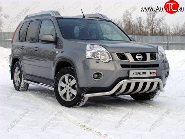 29 999 р. Защита переднего бампера нижняя 60,3*75 мм ТСС Тюнинг  Nissan X-trail  2 T31 (2010-2015) рестайлинг (нержавейка)  с доставкой в г. Тольятти