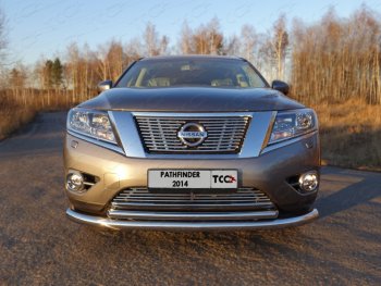 Нижняя декоративная вставка в бампер ТСС Тюнинг Nissan Pathfinder R52 дорестайлинг (2012-2017) ()