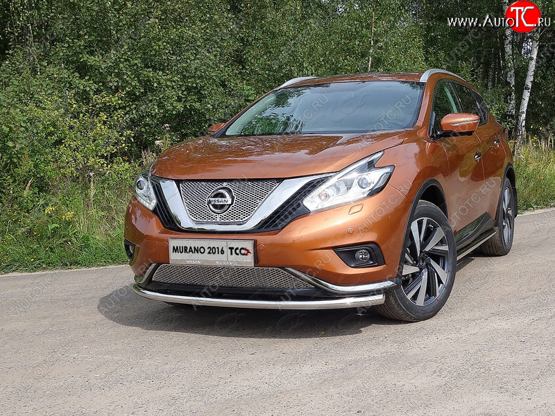 20 599 р. Защита переднего бампера нижняя d60,3 мм ТСС Тюнинг Nissan Murano 3 Z52 дорестайлинг (2015-2022) (нержавейка)  с доставкой в г. Тольятти