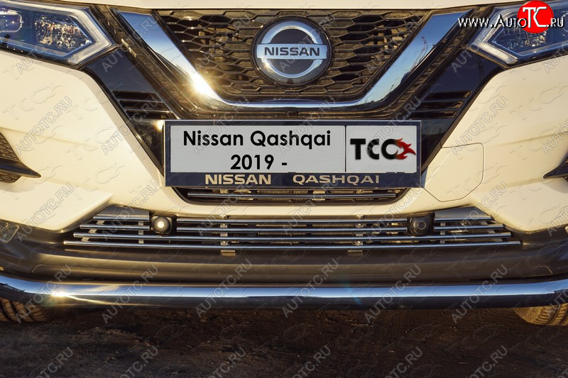 8 699 р. Декоративная вставка переднего бампера ТСС Тюнинг  Nissan Qashqai  2 (2017-2022) J11 рестайлинг (d 12 мм)  с доставкой в г. Тольятти