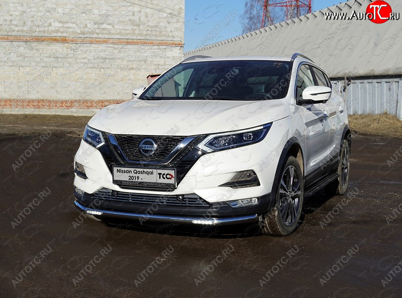 34 899 р. Защита переднего бампера нижняя с ДХО 60,3 мм ТСС Тюнинг Nissan Qashqai 2 J11 рестайлинг (2017-2022) (нержавейка)  с доставкой в г. Тольятти