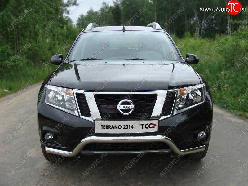 17 649 р. Защита переднего бампера кенгурин 60,3 мм ТСС Тюнинг Nissan Terrano D10 дорестайлинг (2013-2016) (нержавейка)  с доставкой в г. Тольятти